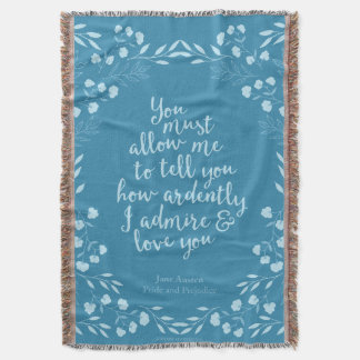 Jane Austen Pride und Prejudice Floral Liebe Decke