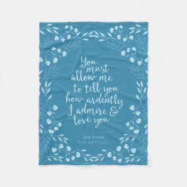 Jane Austen Pride und Prejudice Floral Liebe Fleecedecke