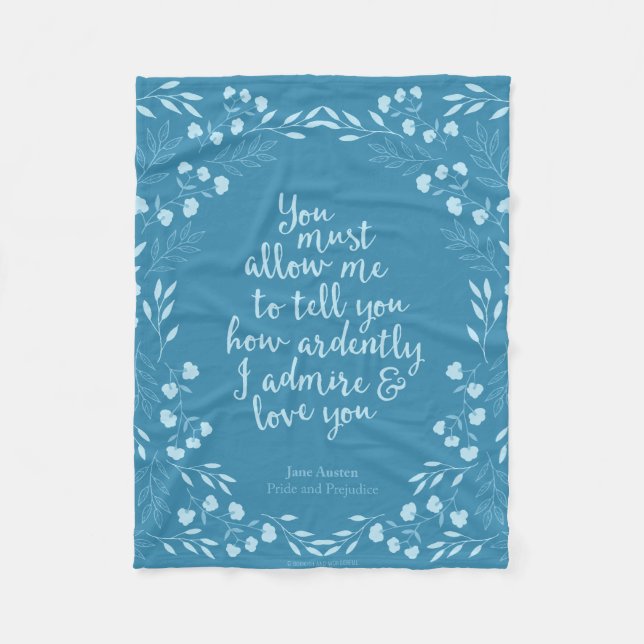 Jane Austen Pride und Prejudice Floral Liebe Fleecedecke (Vorderseite)