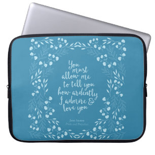 Jane Austen Pride und Prejudice Floral Liebe Laptopschutzhülle