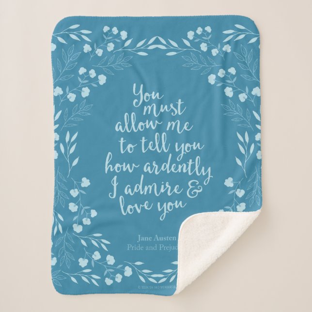 Jane Austen Pride und Prejudice Floral Liebe Sherpadecke (Vorderseite)
