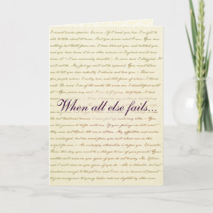 Jane Austen Pride und Prejudice Lizzie Bennet-Kart Karte