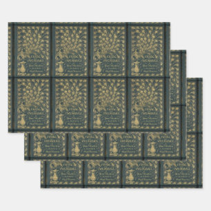 Jane Austen Pride und Prejudice Pfauenbuchdeckung Geschenkpapier Set