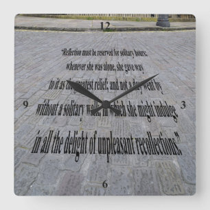 Jane Austen. Quadratische Wanduhr