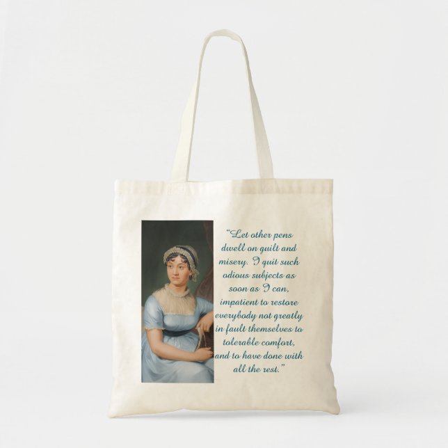 Jane Austen Quote (Blue) Tragetasche (Vorne)