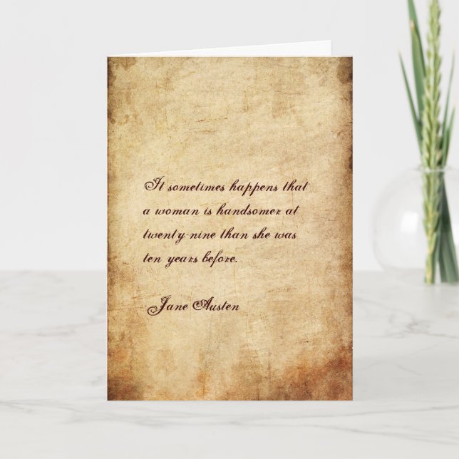 Jane Austen Quote Geburtstagskarte ZURÜCKGEBRACHT Karte (Vorderseite)
