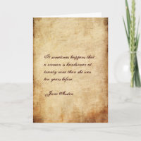 Jane Austen Quote Geburtstagskarte ZURÜCKGEBRACHT