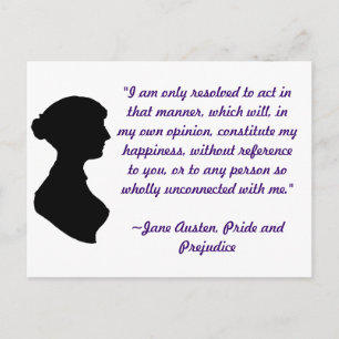 Jane Austen Quote Postcard Postkarte