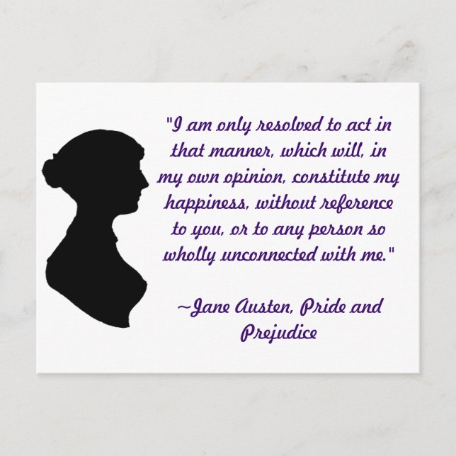 Jane Austen Quote Postcard Postkarte (Vorderseite)