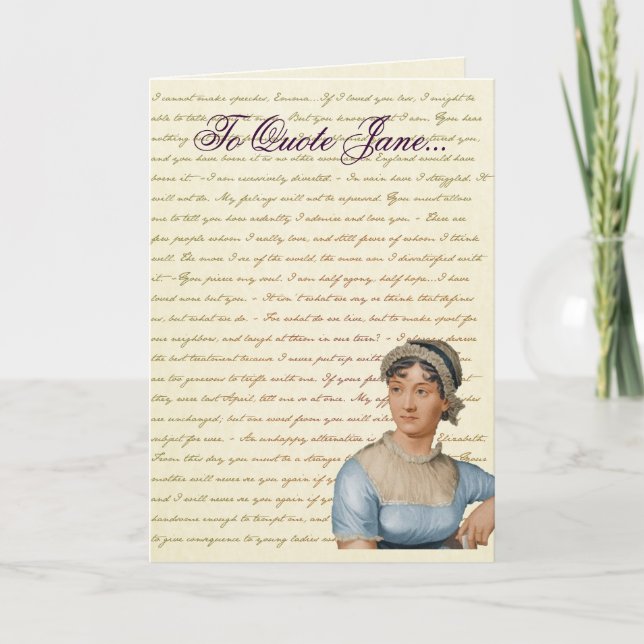 Jane Austen Quote Schreiben Sie Ihre eigene Geburt Karte (Vorderseite)