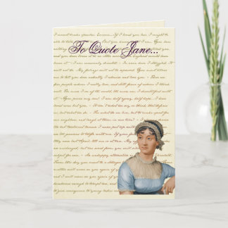 Jane Austen Quote Schreiben Sie Ihre eigene Geburt Karte