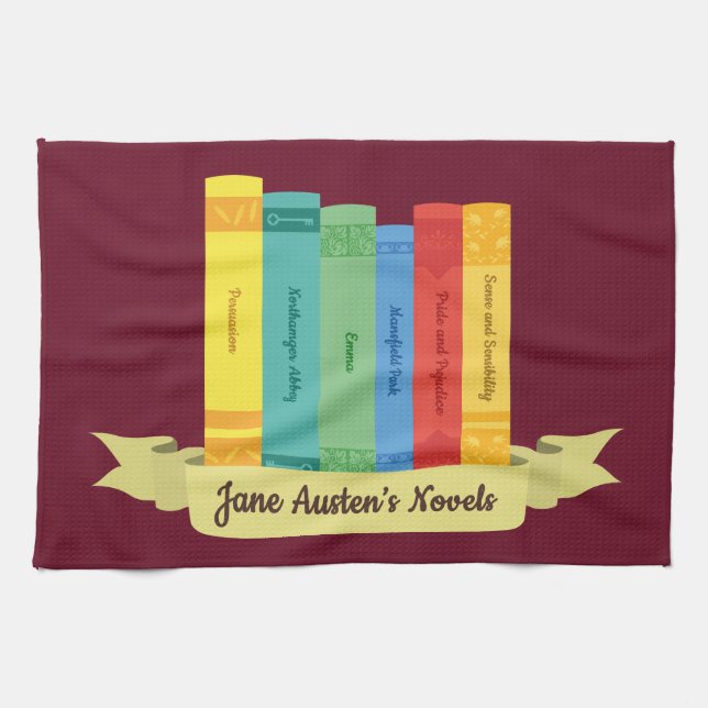 Jane Austen Romane III Geschirrtuch (Horizontal)