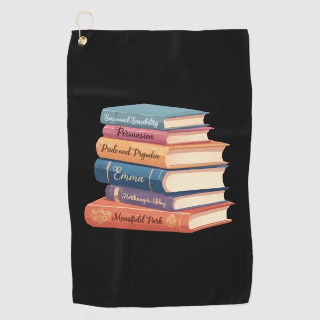 Jane Austen Romane VII Golfhandtuch (Vorderseite)