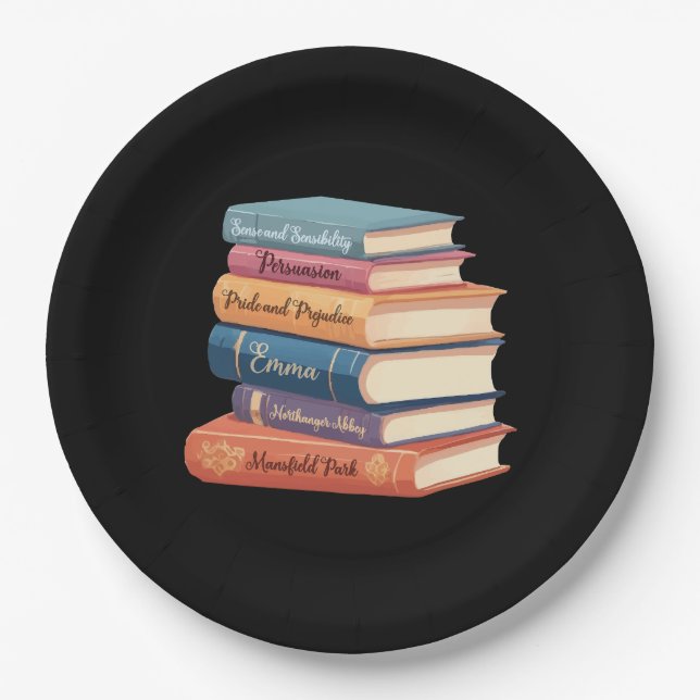 Jane Austen Romane VII Pappteller (Vorderseite)