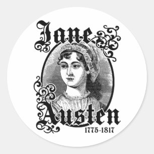 Jane Austen Runder Aufkleber
