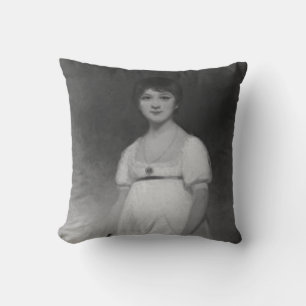 Jane Austen Schwarz-Weiß-Kunstportrait Kissen