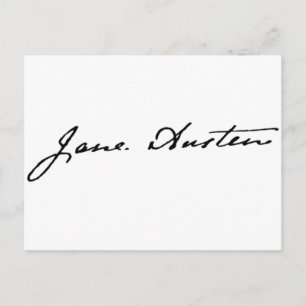Jane Austen Signature Postkarte