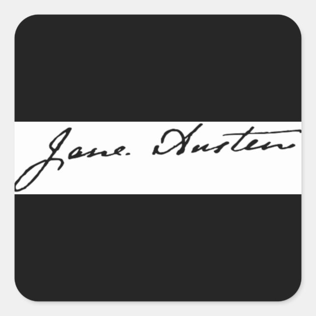Jane Austen Signature Quadratischer Aufkleber (Vorderseite)