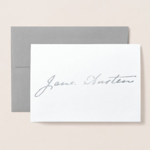 Jane Austen Signature - Silver Folienkarte