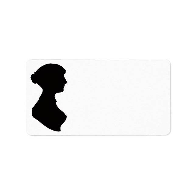 Jane Austen Silhouette Adressaufkleber (Vorne)