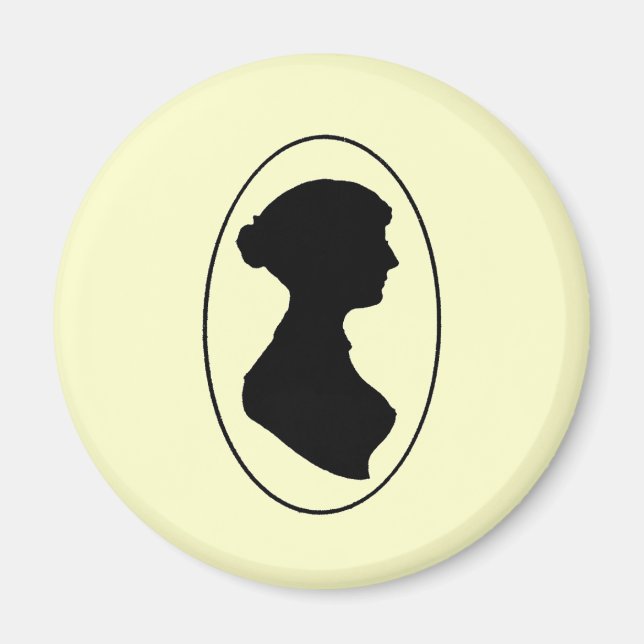 Jane Austen-Silhouette Magnet (Vorne)