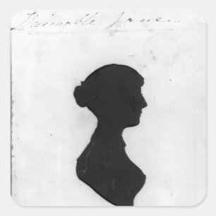 Jane-Austen-Silhouette Quadratischer Aufkleber