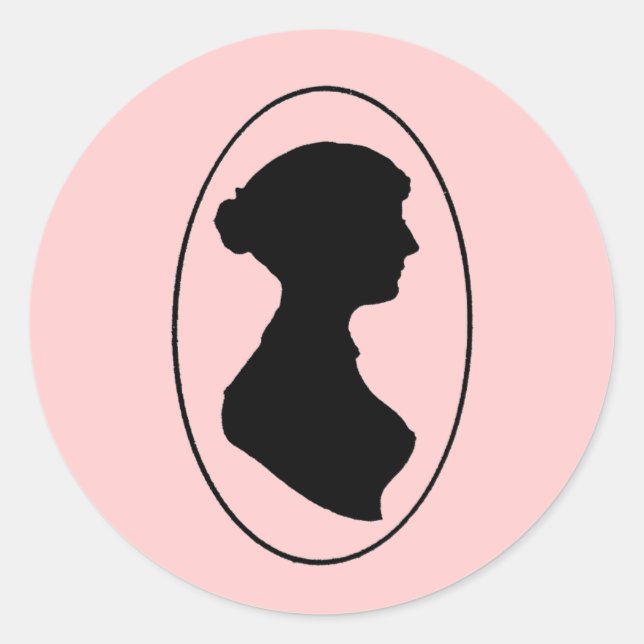 Jane Austen-Silhouette Runder Aufkleber (Vorderseite)