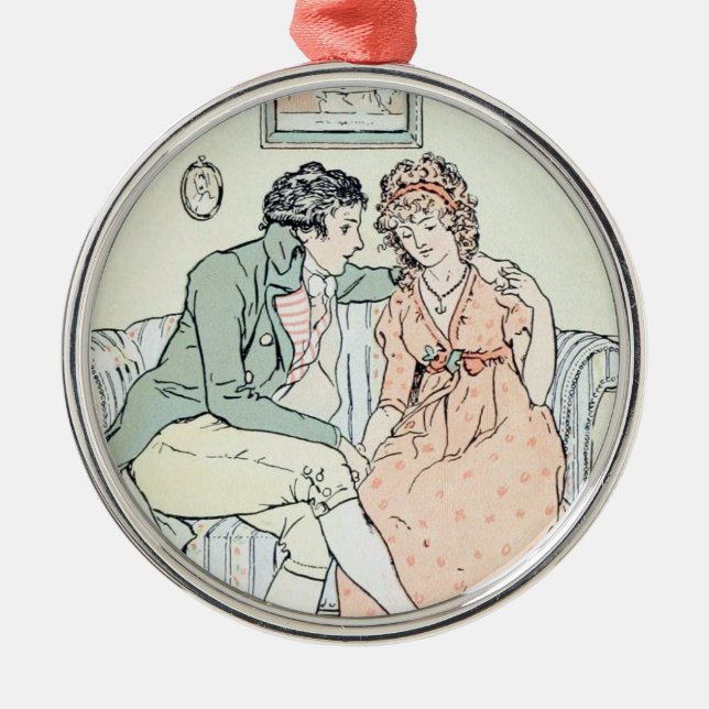 Jane Austen-Sinn und Sinnlichkeit-Weihnachten Silbernes Ornament (Vorne)