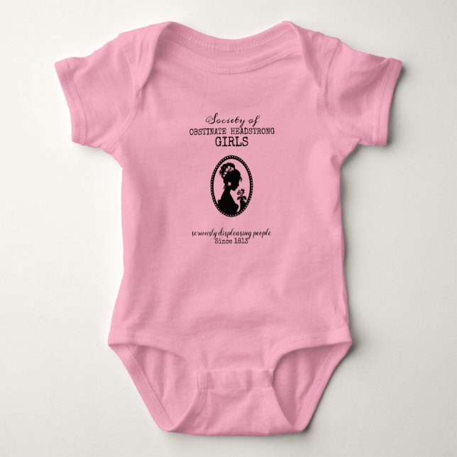 Jane Austen Society of Obstinate Headstrong Girls Baby Strampler (Vorderseite)