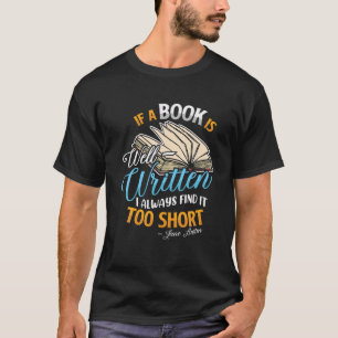 Jane Austen Sprichwort Buchleser Literatur T-Shirt