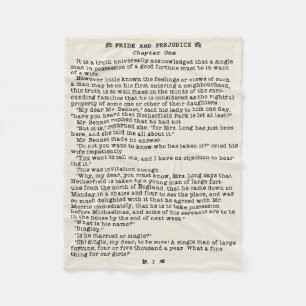 Jane Austen-Stolz und Vorurteil-Literatur-Zitat Fleecedecke