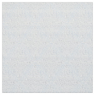 Jane Austen-Text-weißes blaues Gewebe Stoff