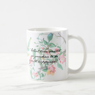 Jane Austen Watercolor-Rosen-Zitat-Tasse Kaffeetasse