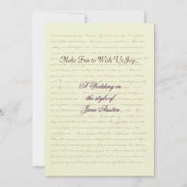 Jane Austen Wedding Celebration Quotes Einladung