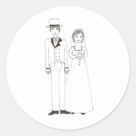 Jane Austen Wedding Runder Aufkleber