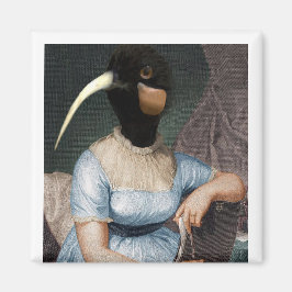 Jane Austen with bird head Magnet