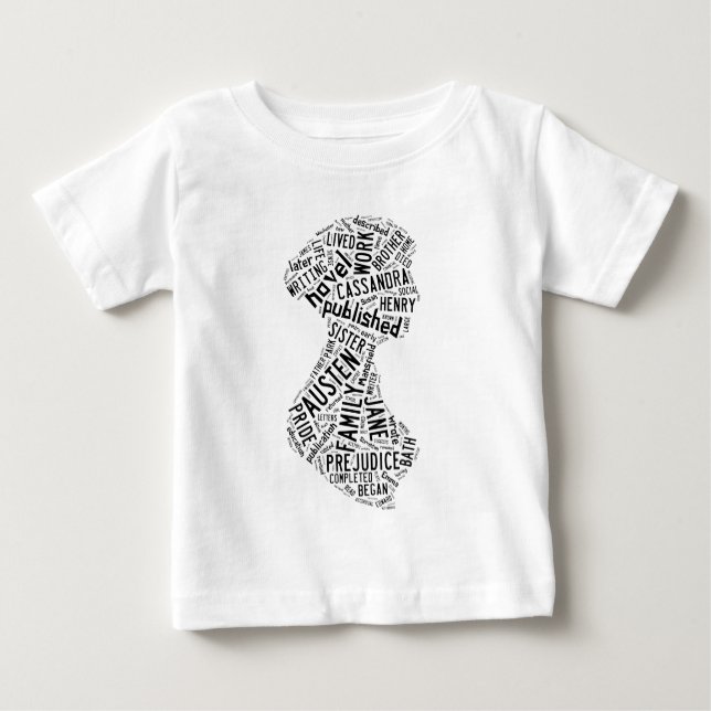 Jane Austen Wordle Baby T-shirt (Vorderseite)