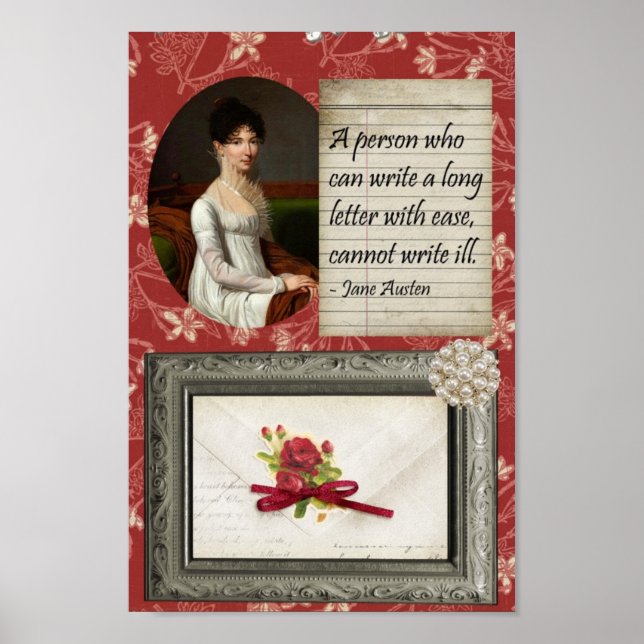 Jane Austen Writing Inspiriert Print Poster (Vorne)