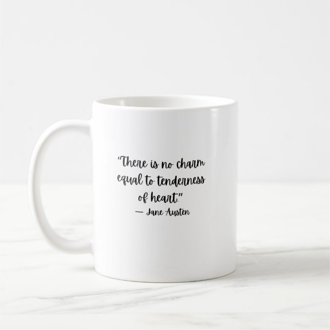 Jane Austen Zärtlichkeit Zitat Kaffeetasse (Links)