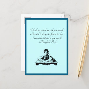 Jane Austen Zeit Zitat – Mansfield Park Vintage Feiertagspostkarte