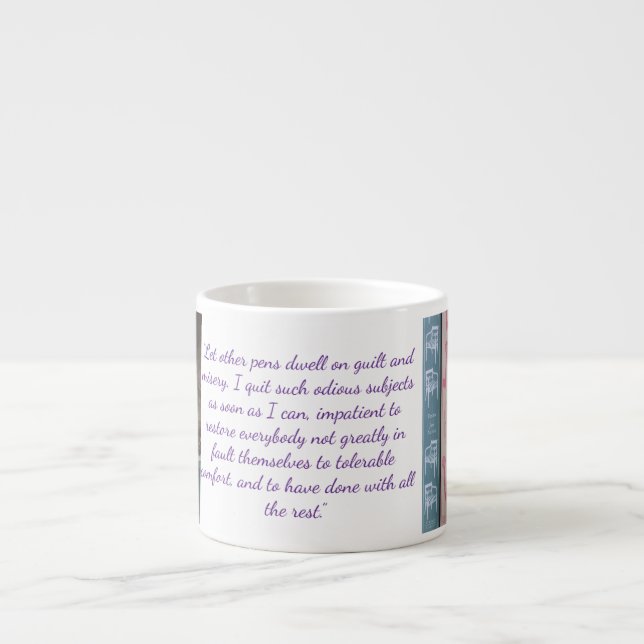Jane Austen Zitat (Lila) Espressotasse (Vorderseite)