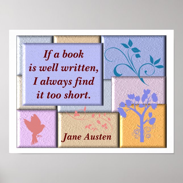 Jane Austen - Zitat-Poster Poster (Vorne)