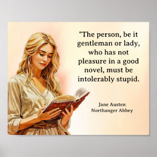 Jane Austen - Zitat von Northanger Abbey Reading Poster