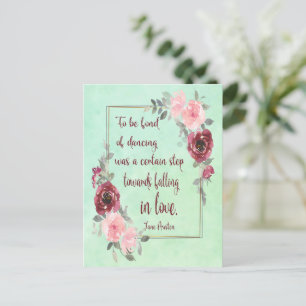 Jane Austen Zitat zu tanzen Postcard Postkarte