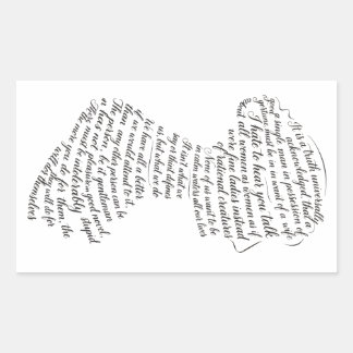 Jane Austen Zitate Calligram Rechteckiger Aufkleber