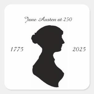 Jane Austen zum 250. Geburtstag Quadratischer Aufkleber