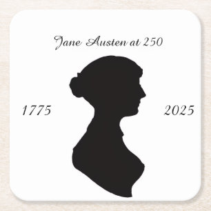 Jane Austen zum 250. Rechteckiger Pappuntersetzer