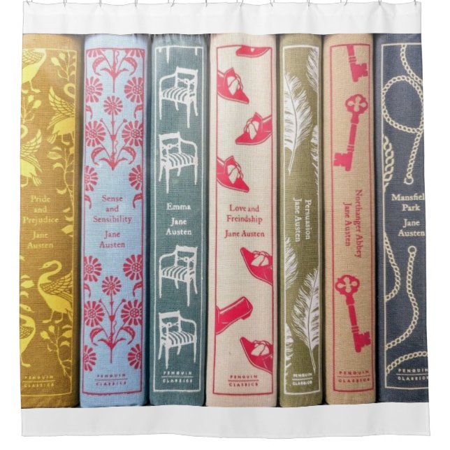 Jane Austen's books Duschvorhang (Vorderseite)