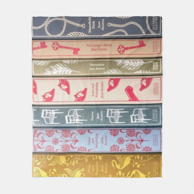 Jane Austen's Books Fleece Blanket (Vorderseite)