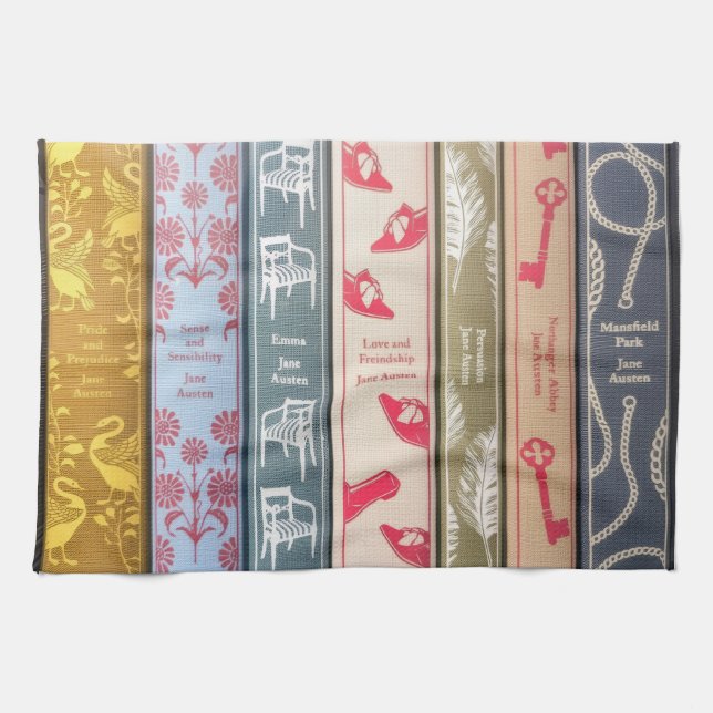 Jane Austen's books Geschirrtuch (Horizontal)